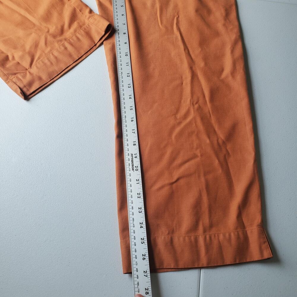 John Mark Pants Womens 12 Orange Twill Ankle Elastic Waist Button Detail Lyocell - Picture 6 of 11